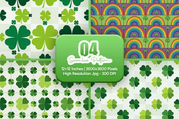 Clover Rainbow Seamless Pattern Pack