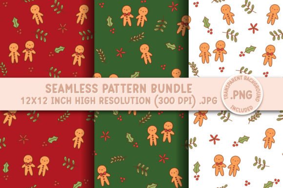 Cute Gingerbread Doodle Seamless Pattern Guide