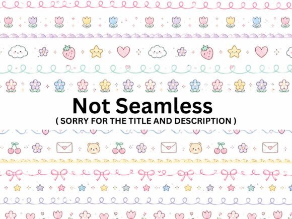 Cute Pastel Mini Icons Seamless Pattern
