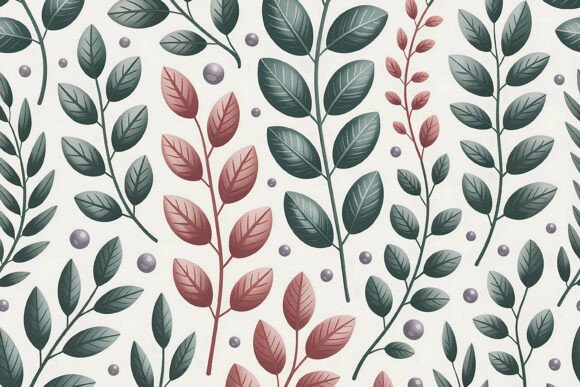 Deep Violet Royal Botanical Pattern
