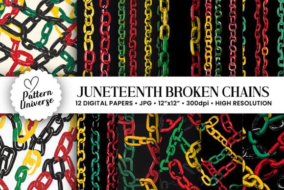 Juneteenth Broken Chains Digital Papers: A Creative Resource for Celebrating Freedom
