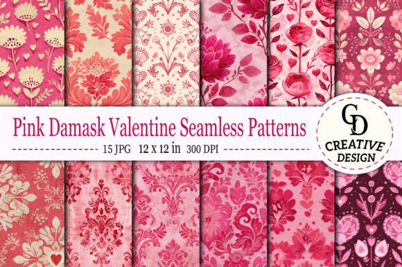 Pink Damask Valentine Seamless Pattern: A Versatile Design for Creative Projects