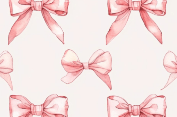 Soft Pink Watercolor Bow Seamless Pattern for Creative Expression