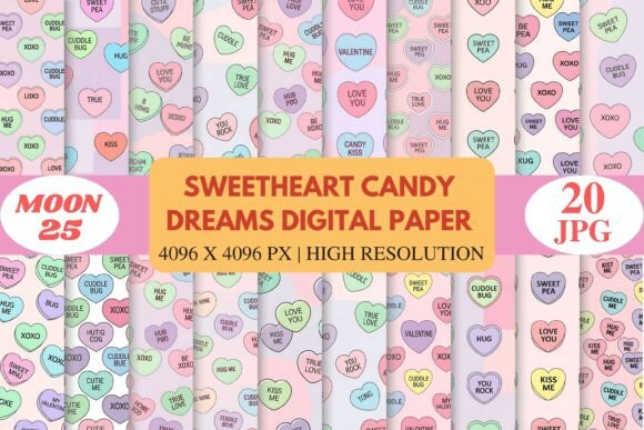 Sweetheart Candy Dreams Digital Paper