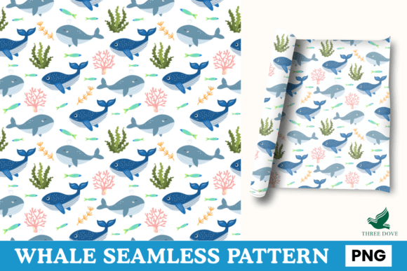 Unlocking Oceanic Elegance: A Practical Guide to Using Whale Seamless Pattern - 01
