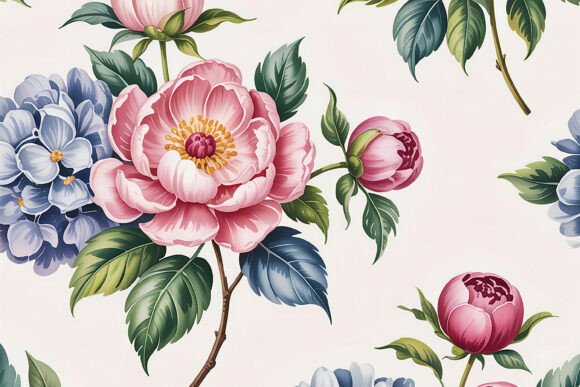 Vintage Peony Hydrangea Botanical Art: A Timeless Elegance for Every Space