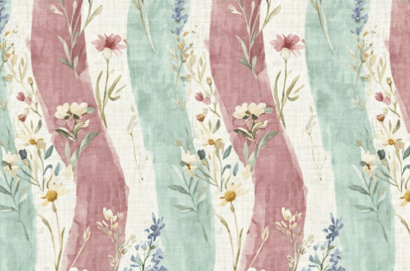 Vintage Watercolor Floral Stripe Seamless: A Timeless Choice for Creative Projects