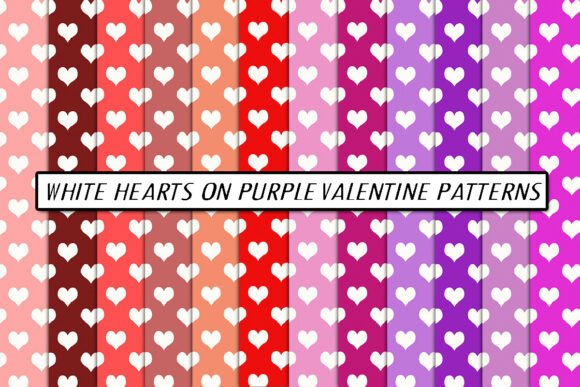 White Hearts on Purple Valentine Pattern Guide